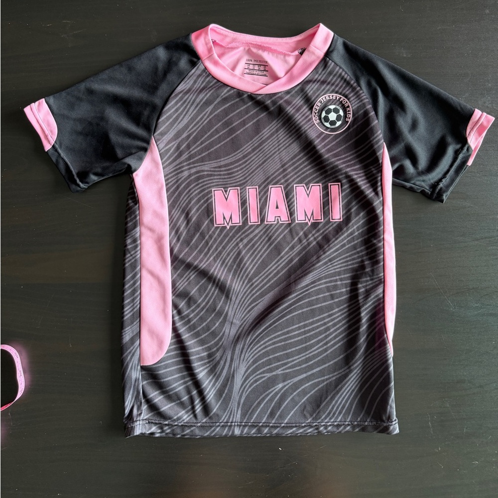 Miami Kids Swim Shirt - Black and Pink